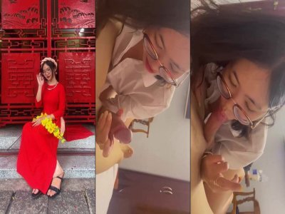 Em teen kính cận trong bộ đồ công sở